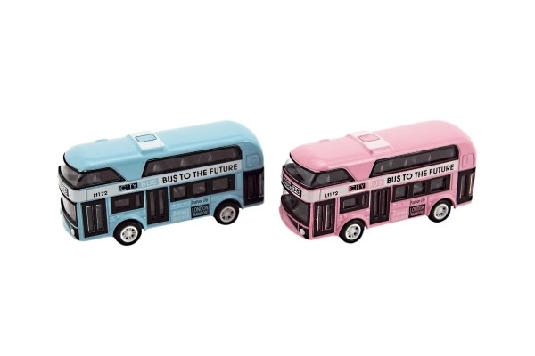 Bus dobbeltdækker metal/plastik med tilbagesnørning 9,5cm