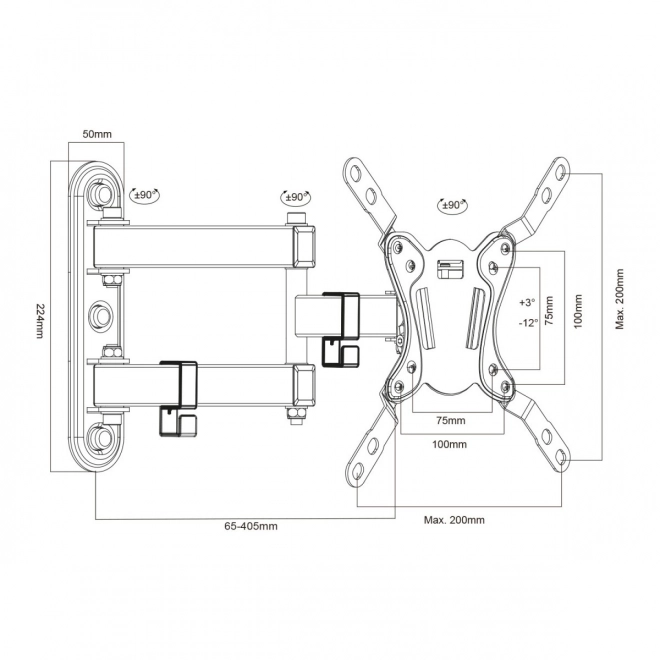 Holder til TV/skærm 23-43 tommer 30 kg MC-418