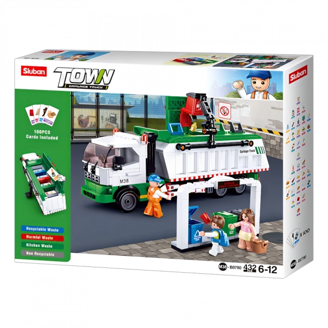 Sluban Town M38-B0780 Skraldespands Recycle Vogn + Kortspil