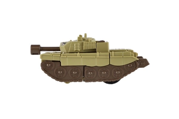 Transformer tank/robot plast 14 cm på svinghjul 3 farver