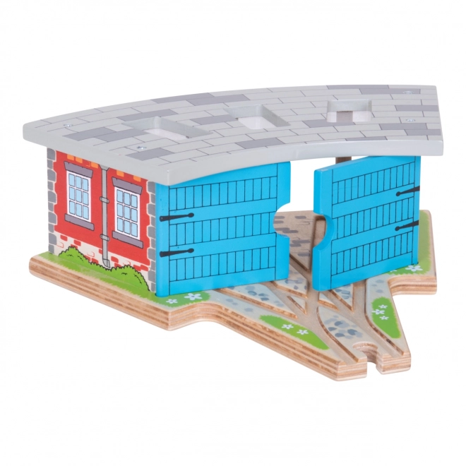 Bigjigs Rail Tredobbelt depot med porte