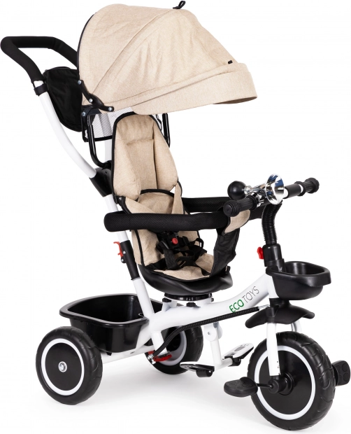Børnetrehjulet cykel med 360° drejbart sæde ECOTOYS beige