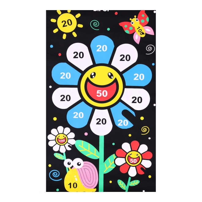 Magnetisk skydeskive, dobbeltsidet med pile - farverig blomst