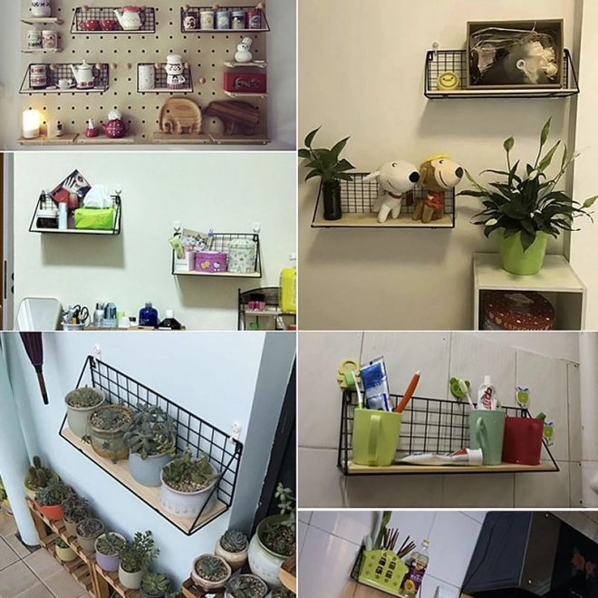 Vægmonteret hylde LOFT stil 29,5 cm - sort