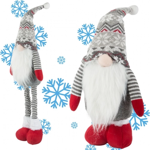 Jule-nisse med teleskopiske ben 50–70 cm, grå