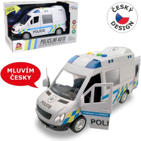 Auto politibil med lyd og lys, friktionsmotor 21 cm