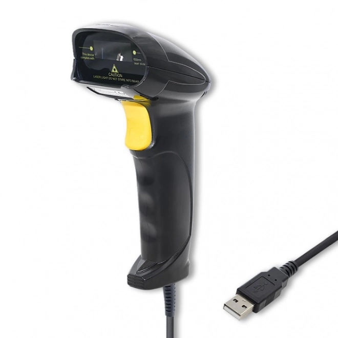 Laserscanner til stregkoder 1D USB sort