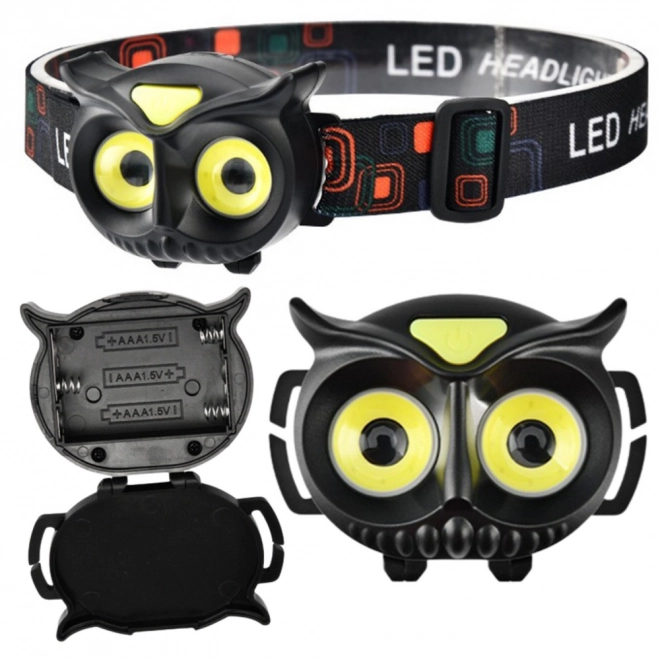 Børne LED pandelampe Ugle