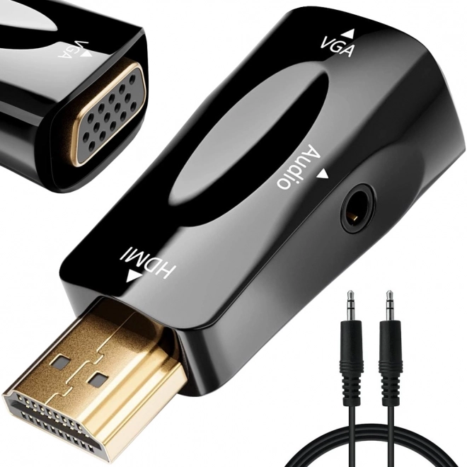 Konverter fra HDMI til VGA med lydudgang