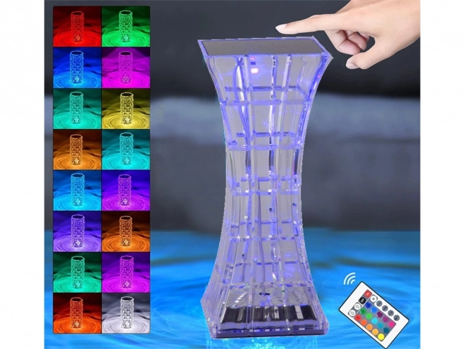 Krystal natlampe med RGB LED og fjernbetjening