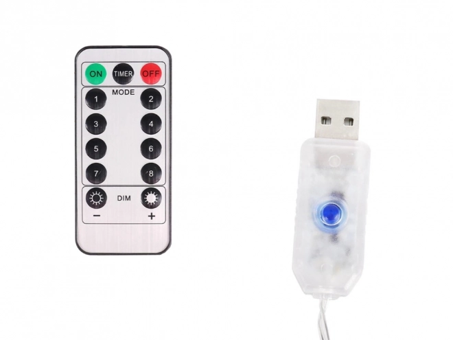 Julelysforhæng med stjerner på USB
