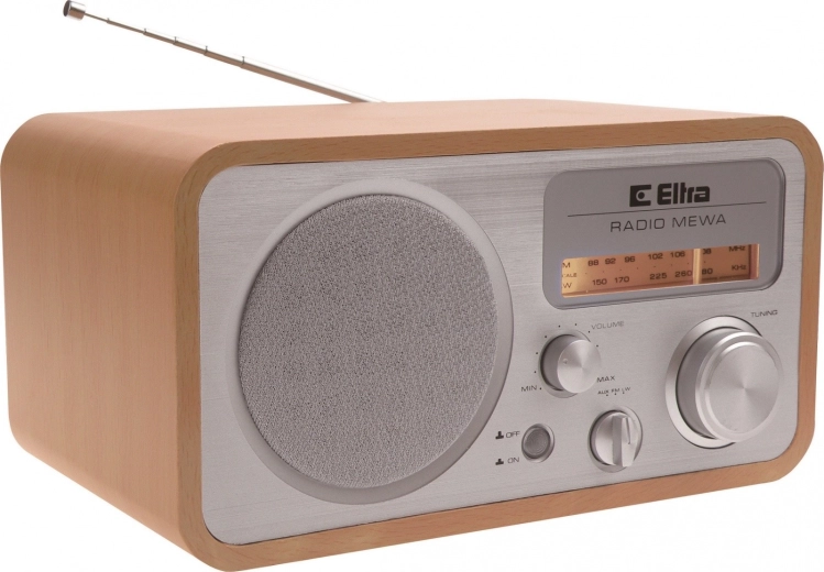 MEWA radio i lyst træ