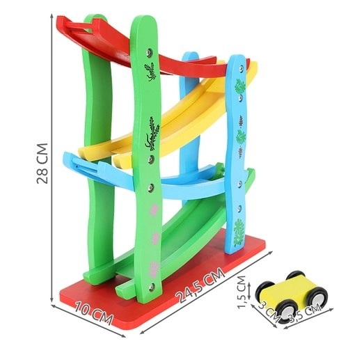 Kruzzel 9349 farverig racerbane 4 biler