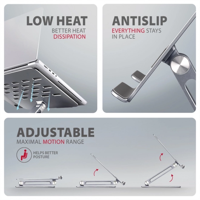 AXAGON STND-LQ bærbar stander i aluminium, 10-16", justerbar vinkel
