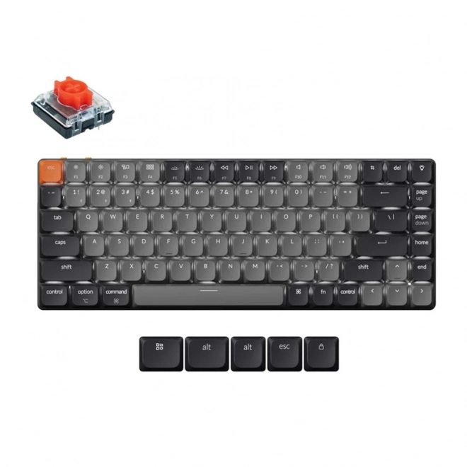 Trådløst lavprofil tastatur Keychron K3 LED Rød Switch grå