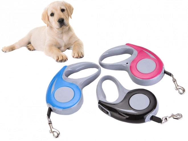 Automatisk hundesnor med lås 5 m 15 kg – Hvid-sort