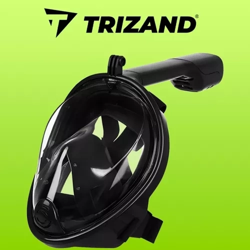 sort helansigtsmaske til snorkling - L/XL