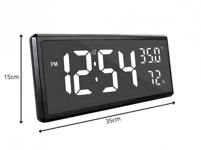 Digitale ur med LED-display og funktion til måling af temperatur og fugtighed