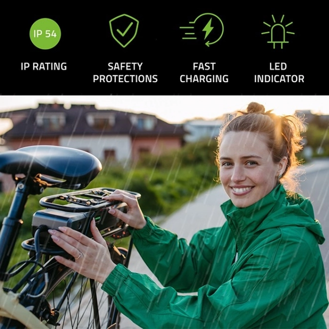 Lader til elcykel og scooter 36V, 42V, 2A, vandtæt
