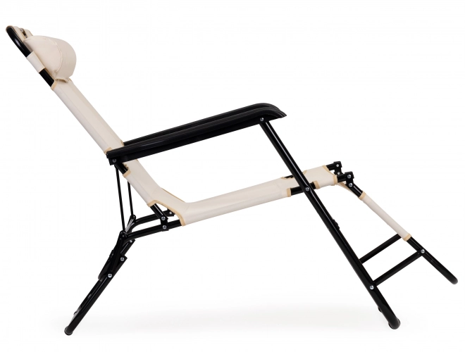 Havestol med nakkestøtte beige