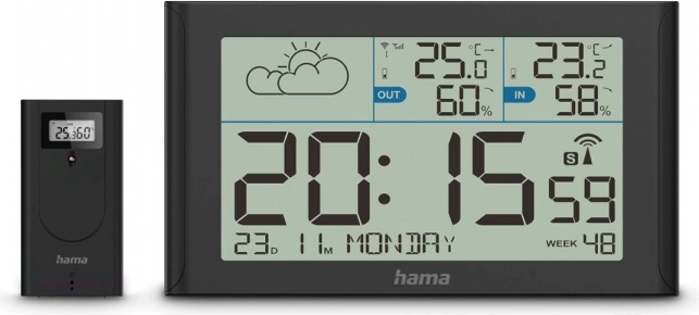 Hama Sylt Vejrstation med Termometer og Hygrometer - sort