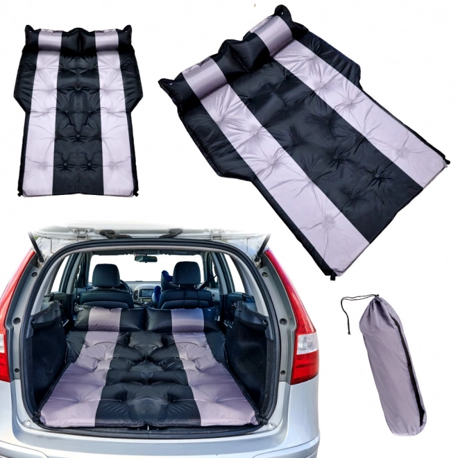 Oppustelig madras til bil 180x120cm sort