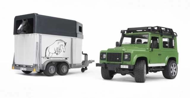 Bruder LAND ROVER med hestetrailer