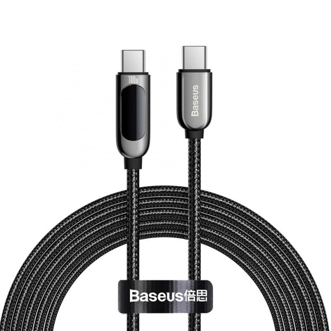 USB-C til USB-C Display Baseus Kabel, 100 W, 2 m (sort)