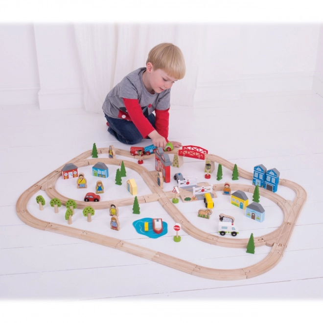 Bigjigs Rail Træjernbane by og landsby 101 dele