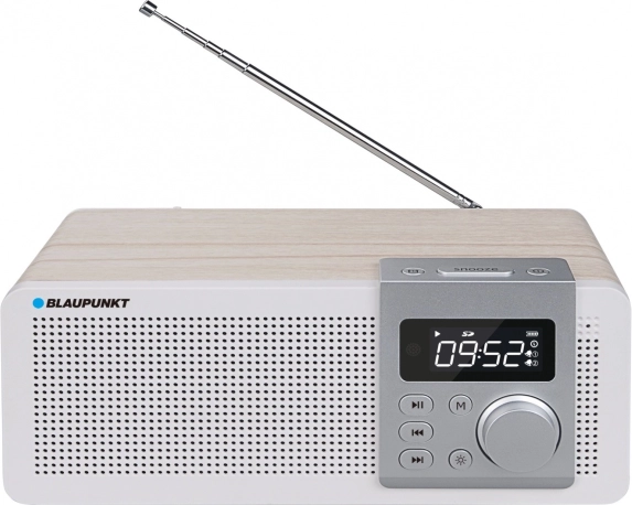 Bærbar radioafspiller med Bluetooth, FM, USB og microSD med alarm