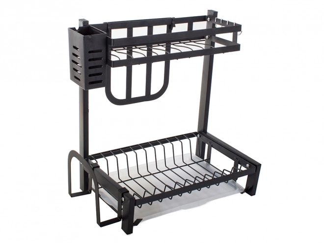 To-etagers sort metal opvaskestativ
