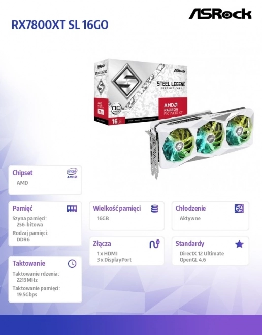 Grafikkort Radeon RX 7800 XT Steel Legend OC 16G