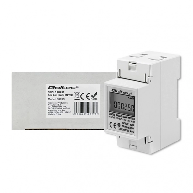 Enfase Elektronisk Elektricitetsmåler | DIN-skinne | 230V | LCD | 2P
