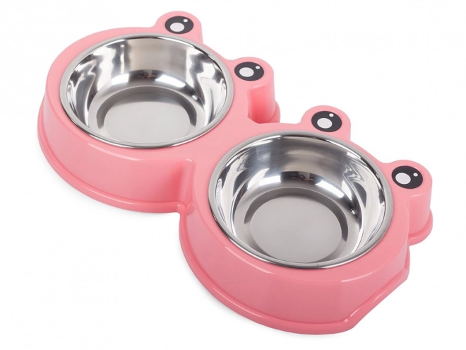 Dobbelt skål til hunde og katte 300ml