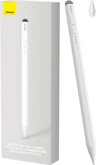 Baseus stylus til tablets med LED-indikatorer, hvid