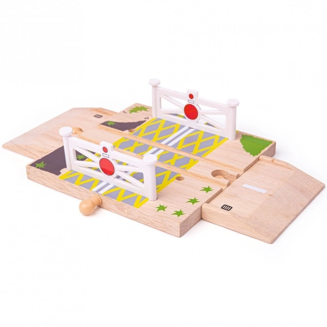 Bigjigs Rail Træbilbane Jernbaneovergang med Porte