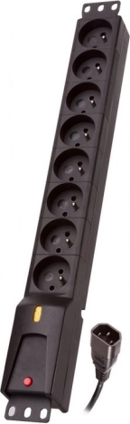 PDU-strømskinne IEC 320, 8 udtag, 3 m