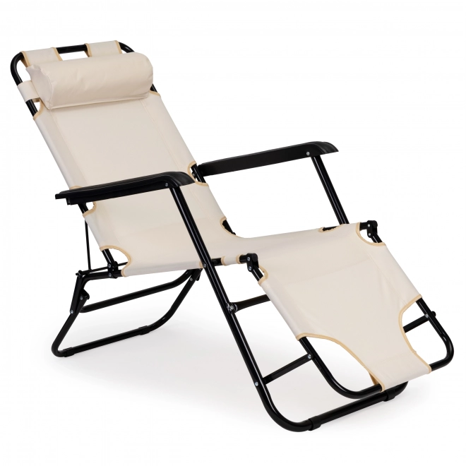 Havestol med nakkestøtte beige