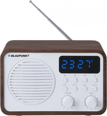 Bærbar FM PLL radio Bluetooth SD/USB/AUX/Uret/Alarm med batteri