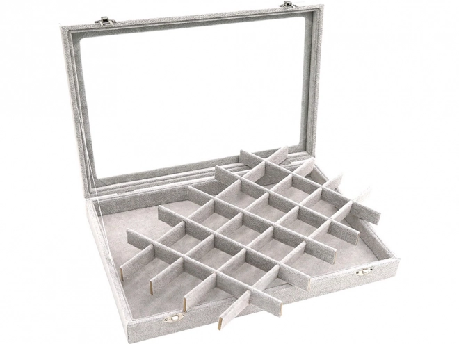 Smykkeskrin-organizer med ruskindsdisplay