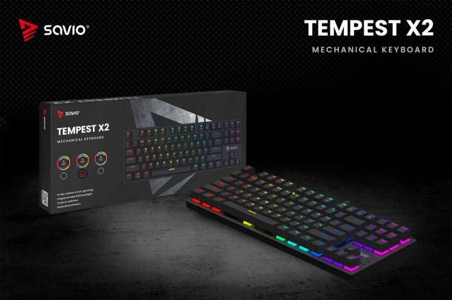 Mekanisk tastatur Savio Tempest X2 RGB Outemu Brown