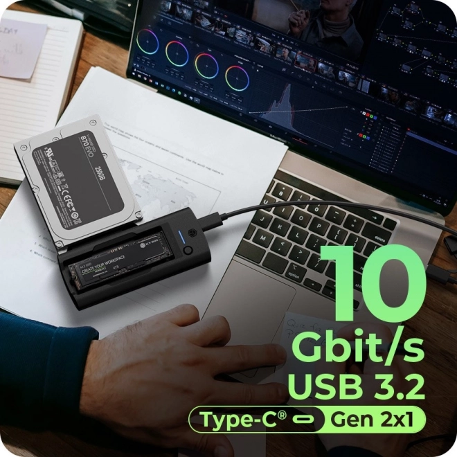 Borddockingstation for SSD og NVMe diske