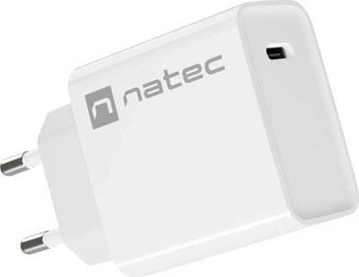 Vægoplader NATEC Ribera 1x USB‑C 20 W hvid