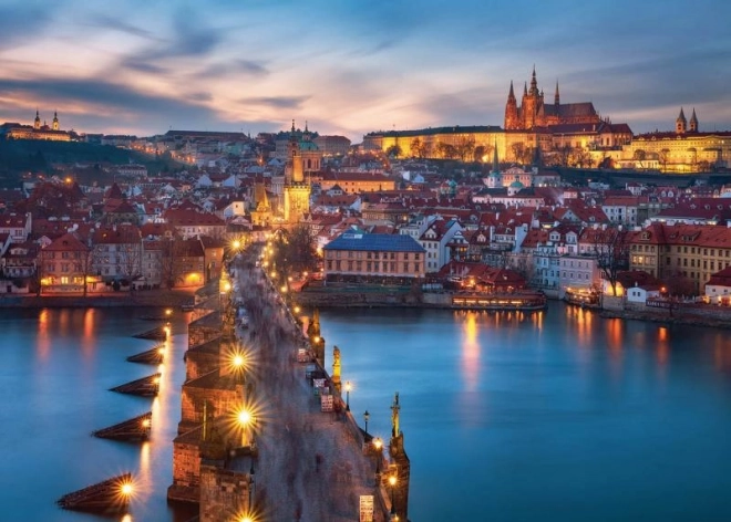 Puslespil Udsigt over Prag om Natten 1000 brikker