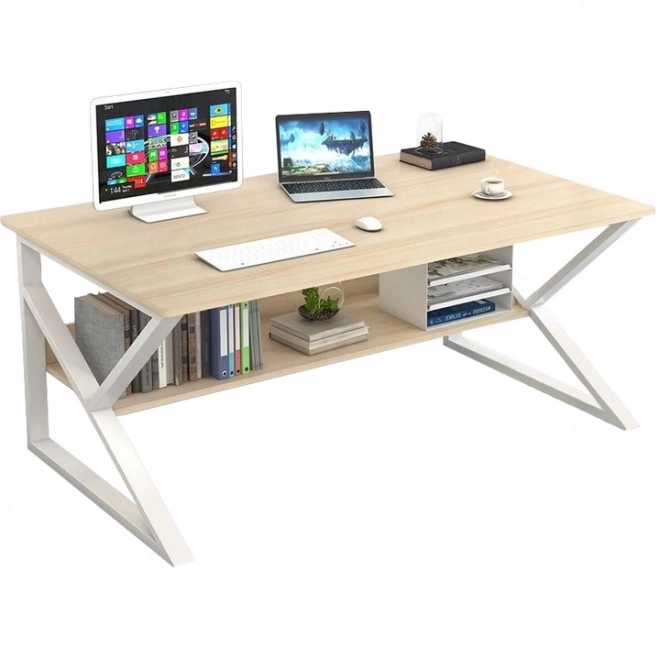 Computerskrivebord med hylde 100x60 cm