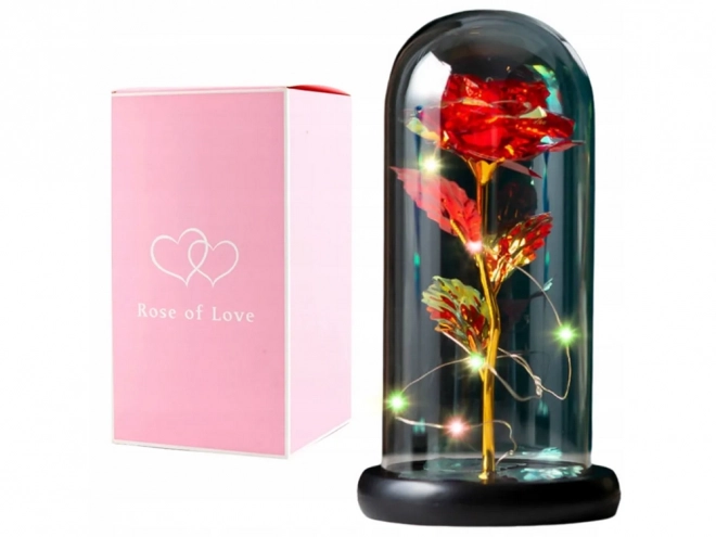 Evig rose i glasbelysning