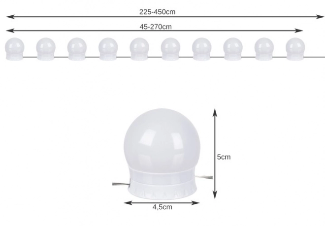 LED lamper til spejl/borde - 10 stk.