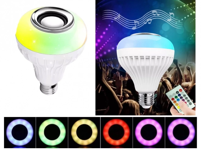 RGB LED pære med højttaler og fjernbetjening