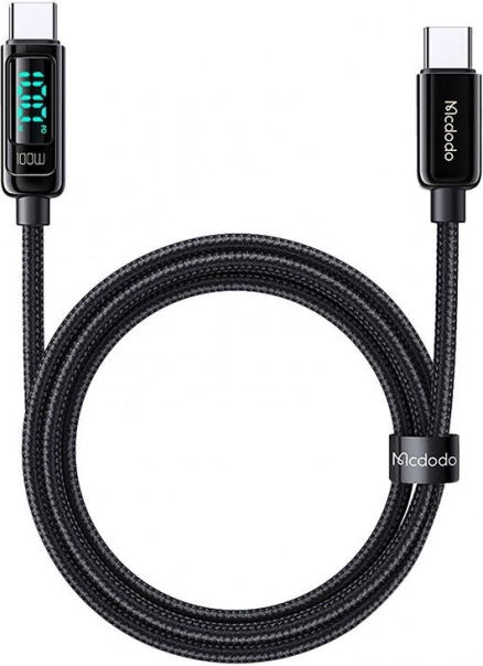 USB-C-kabel Mcdodo 100W 1,2 m sort