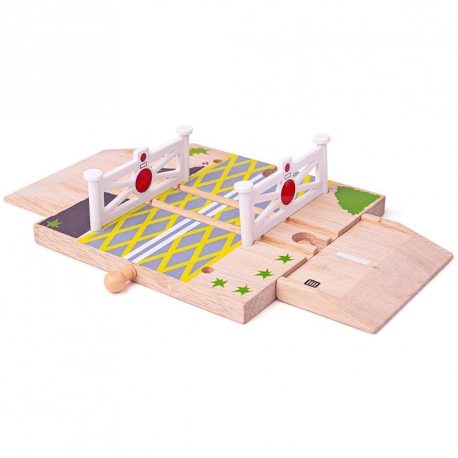 Bigjigs Rail Træbilbane Jernbaneovergang med Porte